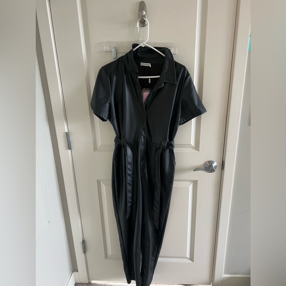 Avec Les Filles Leather jumpsuit